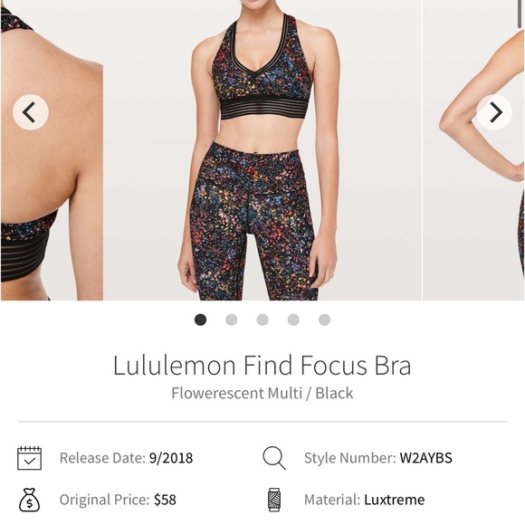 Lululemon Find Focus Bra - Flowerescent Multi - Picture 1 of 4